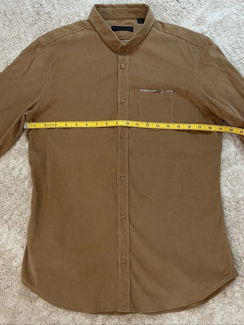 Burberry Cotton Men's Tan Brown Button-Down Casual Shirt Size 16.5